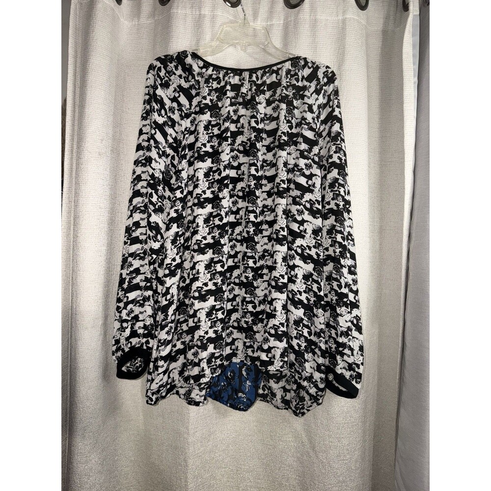NEW City Chic Black Rose Long Sleeve Blouse Tunic Top Size XL - Picture 9 of 9